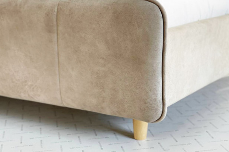 Кровать Грета 1600*2000 с основанием Песок алькантара велюр