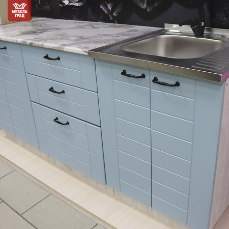 Кухонный гарнитур Сонет сосна лофт/бирюза (столещник, без мойки) 1,8м