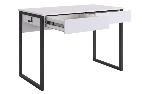 Юниор стол (белое дерево/чёрный муар)