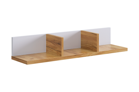 Полка навесная 2 Хюгге белое дерево/дуб крафт золотой